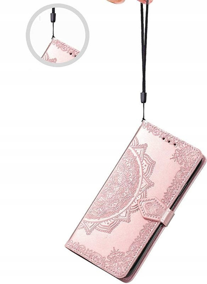 Etui z klapką do Samsung Galaxy M52 5G, Mandala, różowe