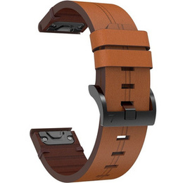 Skórzany Pasek Quickfit do Garmin Fenix 22mm, Brązowy
