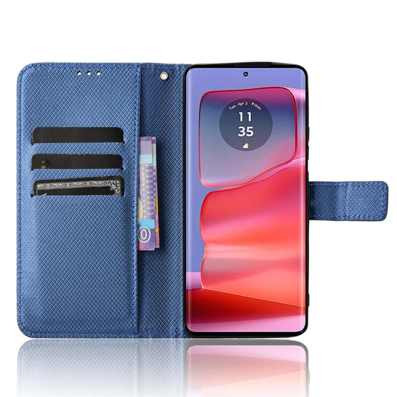Etui z klapką do Motorola Edge 50 Pro, Wallet Smart Magnet, niebieskie