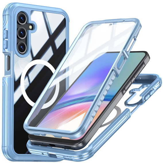 Etui do Samsung Galaxy A16 / A16 5G, Shockproof, ze szkłem, do MagSafe, niebieskie