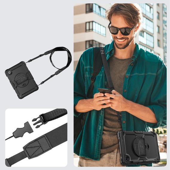 Etui pancerne do Lenovo Tab M11, ochronne 360 z miejscem na rysik, czarne