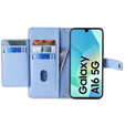 Etui z klapką do Samsung Galaxy A16, Wallet Zipper Pocket, niebieskie