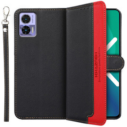 Etui z klapką do Motorola Edge 30 Neo 5G, KHAZNEH RFID, Dual Color, czarne