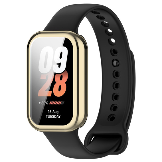 2w1 Etui z Osłoną do Xiaomi Redmi Smart Band 2 / Xiaomi Smart Mi Band 8 Active, Złote