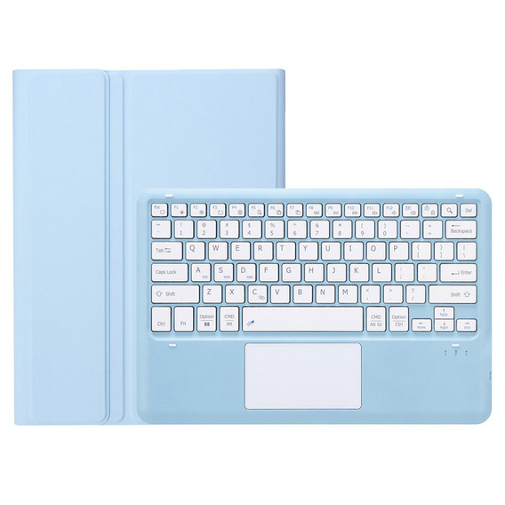 Etui z klawiaturą Bluetooth i touchpadem do Samsung Galaxy Tab S10 FE+ Plus X620/X626B – niebieskie