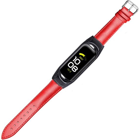 Pasek Skórzany do Samsung Galaxy Fit 2 SM-R220, Czerwony