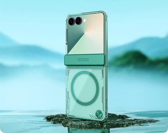 Etui do Samsung Galaxy Z Flip7 5G, pancerne Nillkin, Icelade Prop, do Magsafe, zielone