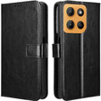 Etui z klapką do Motorola Moto G15 / Motorola Moto G15 Power, Crazy Horse Wallet, czarne