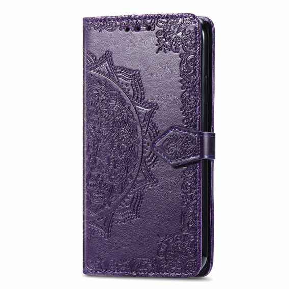 Etui z klapką do Honor Magic 6 Lite 5G, Mandala, fioletowe