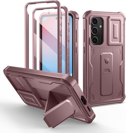 Etui pancerne do Samsung Galaxy S24 FE, Dexnor Full Body (Two Frames), różowe rose gold