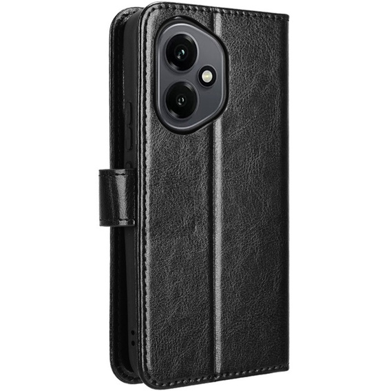 Etui z klapką do Honor 400 5G, Crazy Horse Wallet, czarne