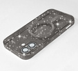 Etui do iPhone 16, ERBORD Glitter MagSafe, czarne + Szkło na ekran