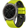 Pasek Silikonowy do Garmin Fenix 5/6/7 Forerunner 965/955/945/935 22mm, Limonkowy / Czarny