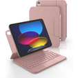 Etui z klawiaturą do iPad 11" 2025 A16 (11 gen.) / iPad 10.9" 2022 (10 gen.), Dexnor Magnetic Keyboard Touchpad, różowe