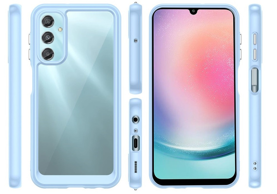 Etui do Samsung Galaxy A25 5G, Fusion Hybrid, przezroczyste / niebieskie + szkło 9H