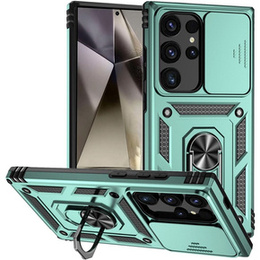 Etui pancerne do Samsung Galaxy S24 Ultra, CamShield Slide, zielone