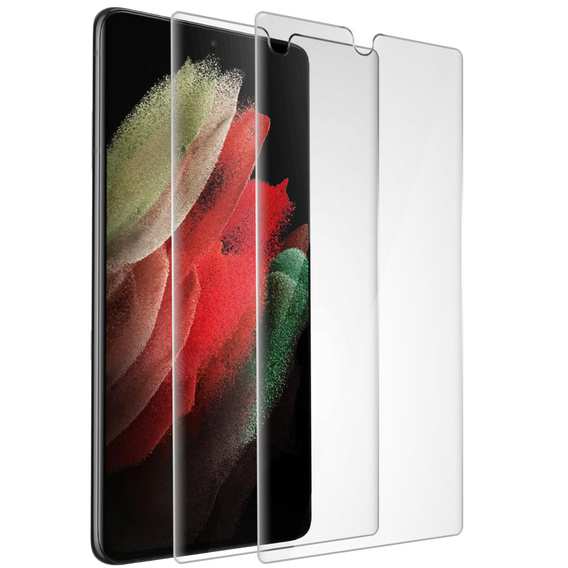 2x Szkło Hybrydowe Ceramic ERBORD do Samsung Galaxy S21 Ultra