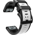 Pasek Silikonowy Quickfit 22mm do Garmin, Biały / Czarny