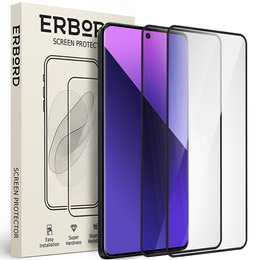 2x Szkło Hartowane do Xiaomi Redmi Note 13 Pro+ 5G, ERBORD 3D pełne, szybka na cały ekran