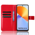Etui z klapką do Infinix Note 30, Crazy Horse Wallet, czerwone