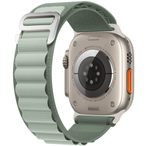 Pasek Nylonowy do Apple Watch 1/2/3/4/5/6/7/8/9/10/11/SE Ultra 1/2/3 42/44/45/46/49mm, Zielony