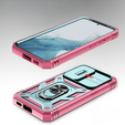 Etui pancerne do Samsung Galaxy S23, CamShield Slide, zielone / różowe