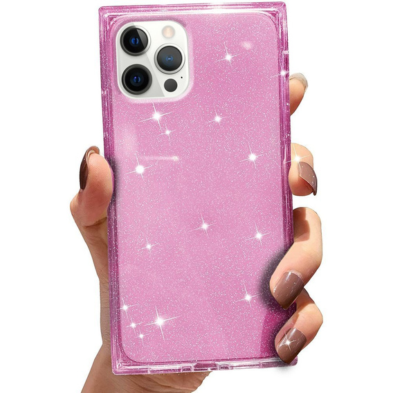 Etui Square Glitter do iPhone 12 Pro Max, Rose Gold