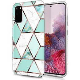 Etui cienkie do do Samsung Galaxy S20 FE, Slim, Marmur, turkusowe