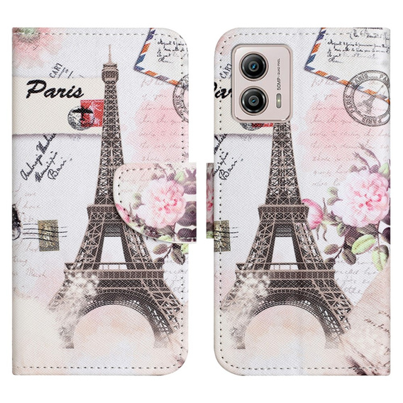 Etui z klapką do Motorola Moto G73 5G, Wallet, Eiffel Tower