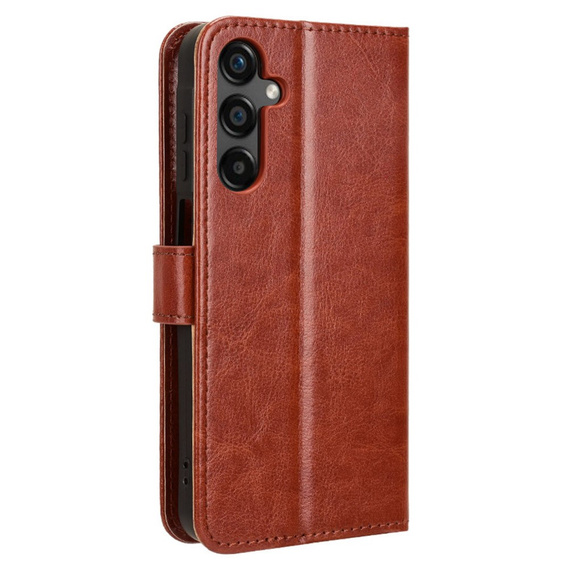 Etui z klapką do Samsung Galaxy M55 5G, Crazy Horse Wallet, brązowe