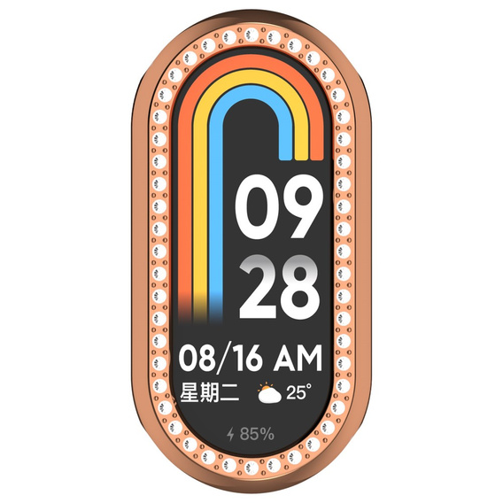 Etui z Diamentami do Xiaomi Smart Mi Band 9, Różowe rose gold