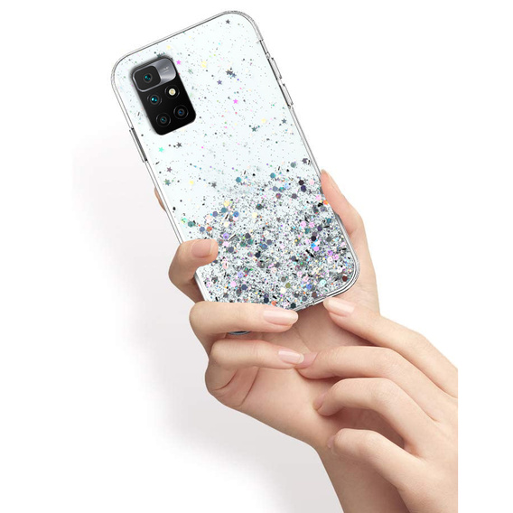 Etui do Xiaomi Redmi 10, Glittery, przezroczyste