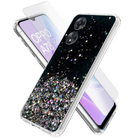 Zestaw Etui Brokat do Oppo A78 5G, czarne + szkło