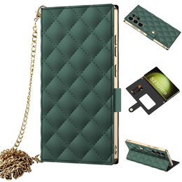 Etui z klapką do Samsung Galaxy S23 Ultra, GKK Mirror Wallet, zielone