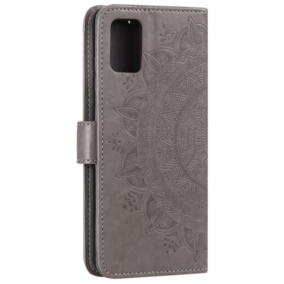 Etui z klapką do Oppo Reno6 5G, Mandala, szare