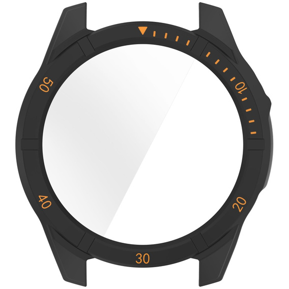 2w1 Etui + Szkło Hartowane do Garmin Fenix 8 47mm, Czarne / Pomarańczowe