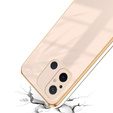 Zestaw Etui do Xiaomi Redmi 12C, silikonowe Glamour z ochroną aparatu, Różowe rose gold + Szkło