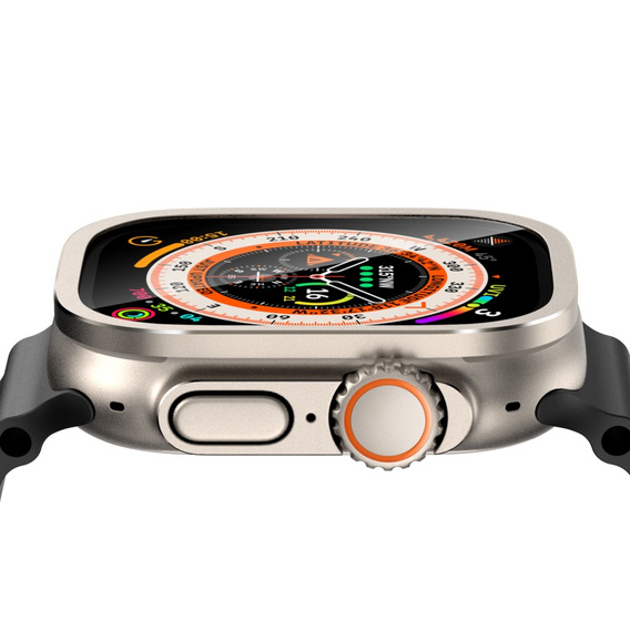 Szkło Hartowane z Ramką do Apple Watch Ultra 1/2/3 49mm, Tytanowe