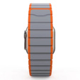 Pasek Magnetyczny do Apple Watch 1/2/3/4/5/6/7/8/9/10/11/SE Ultra 1/2/3 42/44/45/46/49mm, Szary/Pomarańczowy
