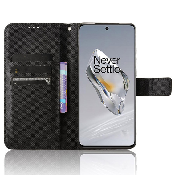 Etui z klapką do OnePlus 12 5G, Wallet Smart Magnet, czarne