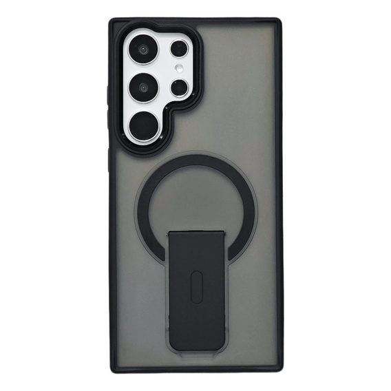 Etui do Samsung Galaxy S25 Ultra, Kickstand Matt Case, do MagSafe, czarne + Szkło na ekran
