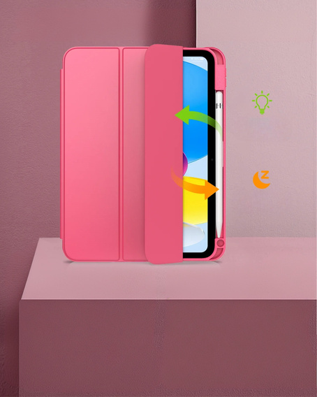 Etui do iPad 11" 2025 A16 (11 gen.) / iPad 10.9" 2022 (10 gen.), Smartcase Hybrid, z miejscem na rysik, różowe
