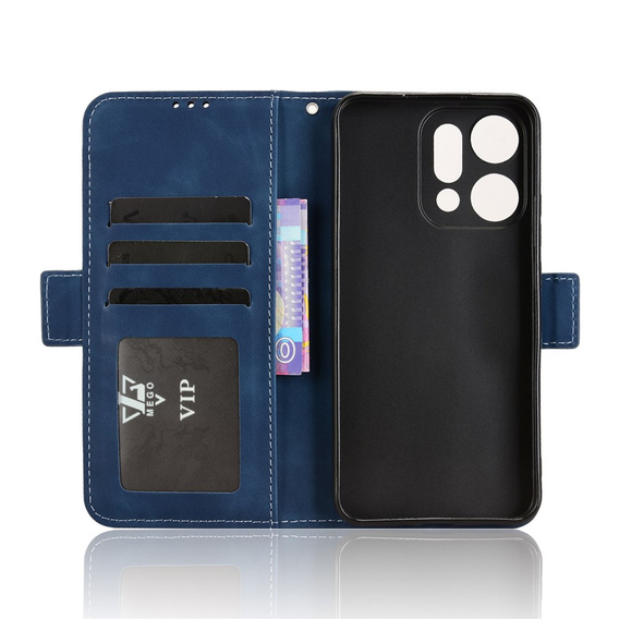 Etui z klapką do Oppo Reno 14, Card Slot, granatowe