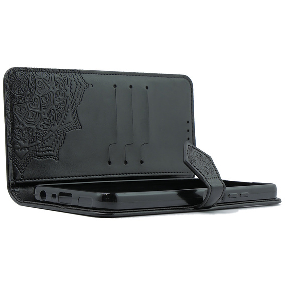 Etui z klapką do Oppo A79 5G, Mandala, czarne