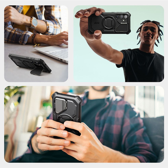 Etui Supcase do Samsung Galaxy S25, IBLSN ArmorBox MagSafe, Czarne