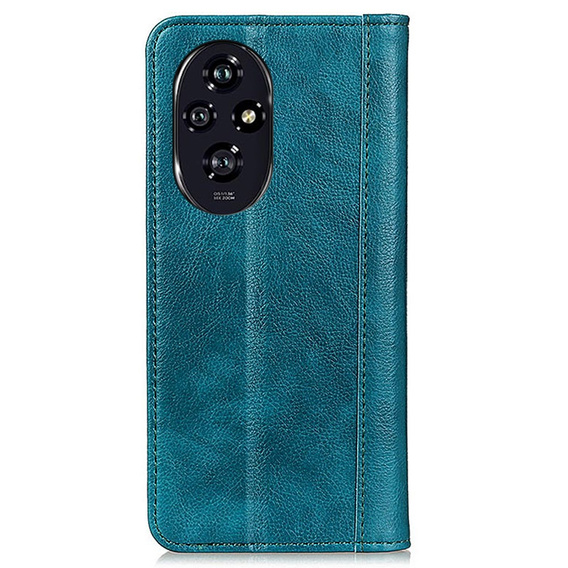 Etui z klapką do Honor 200 Pro 5G – zielone, z kieszonkami, skórzane