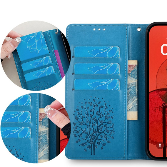 Etui z klapką do Samsung Galaxy M15 5G, Tree, niebieskie