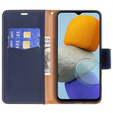 Etui z klapką do Samsung Galaxy M33 5G, Wallet Litchi Magnet, granatowe