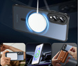 Etui do Samsung Galaxy S25 Edge, Kickstand Matt Case, do MagSafe, czarne + Szkło na ekran