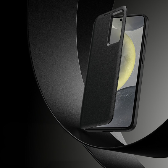Etui do Samsung Galaxy S25 Edge – Smart View z kieszenią na kartę, czarne